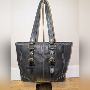 Coach Black Leather Carly Tote